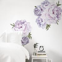 New Fashion Purple Peony Flower Group Wall Stickers main image 6