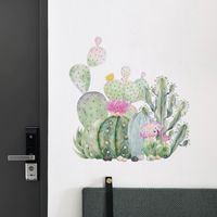 New Simple Green Cactus Succulent Wall Stickers main image 4