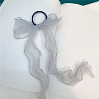 C012 Léger Mesh Bow Streamer Cheveux Cravate Douce Fée Soie Fil Élégant En Caoutchouc Bande De Cheveux Coréenne Accessoires Super Fée sku image 8