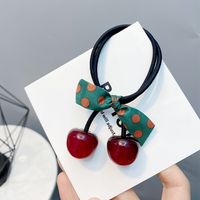 Cute Big Cherry Bow Hair Rope sku image 1