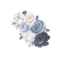 Fashion New Watercolor Wealthy Flower Wall Stickers sku image 1