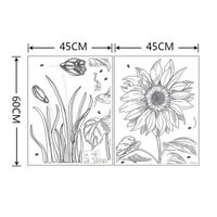 New Creative Simple Sketch Sunflower Wall Stickers sku image 1