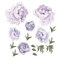 New Fashion Purple Peony Flower Group Wall Stickers sku image 1