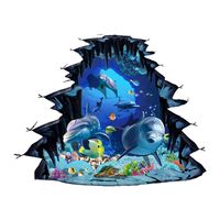 New Submarine Cartoon Dolphin Floor Stickers sku image 1