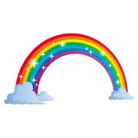 Neue Cartoon Regenbogen Wandbild Wandaufkleber sku image 1