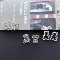 Full Diamond Bear Stud Earrings main image 1