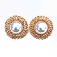 Matte Golden White Pearl Earrings main image 6