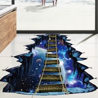 New Creative Planet Suspension Bridge Floor Sticker main image 4