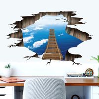 New Simple Sky Ocean Broken Bridge Floor Sticker main image 1