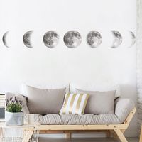 New Simple Fashion Moon Phase Map Space Wall Stickers main image 5