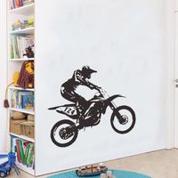 Mode Einfache Motorradrennfahrer Wandaufkleber main image 3