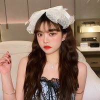 Korea New Wild Lace Black Bow Hairpin main image 5