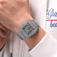 Reloj De Cuarzo Con Diamantes Y Banda De Acero Con Esfera Grande De Moda main image 5
