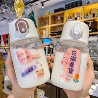 Transparent Cartoon Printing Cute Glass Water Cup main image 2