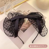 Korea New Wild Lace Black Bow Hairpin sku image 3