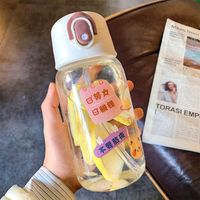 Transparent Cartoon Printing Cute Glass Water Cup sku image 2