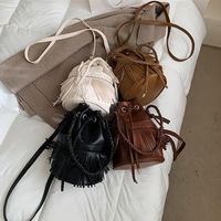 New Trendy Texture Fashion Messenger Bucket Bag main image 2