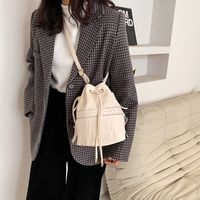 New Trendy Texture Fashion Messenger Bucket Bag main image 6