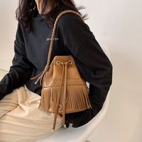 New Trendy Texture Fashion Messenger Bucket Bag main image 4