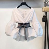 Blouses Simple Style Solid Color main image 6