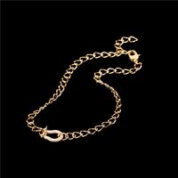 Fashion Diamond Clavicle Chain U-shaped Necklace Bracelet Set sku image 2