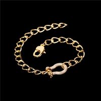 Fashion Diamond Clavicle Chain U-shaped Necklace Bracelet Set sku image 1