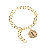 New Fashion Diamond Round Pendant Necklace Bracelet Set sku image 3