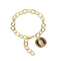 New Fashion Diamond Round Pendant Necklace Bracelet Set sku image 4