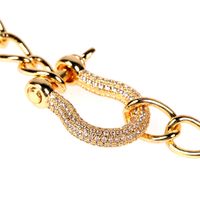 Fashion Diamond Clavicle Chain U-shaped Necklace Bracelet Set main image 5