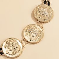 Retro Exaggerated Round Alloy Embossed Portrait Waist Chain main image 4