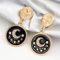 Fashion Retro Coin Star Moon Earrings main image 3