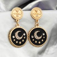 Fashion Retro Coin Star Moon Earrings main image 4