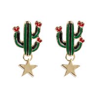 Fashion Cactus Alloy Star Pendant Earrings sku image 1