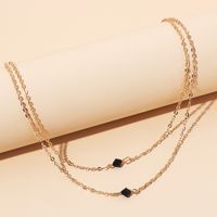 Black Crystal Multi-layer Necklace main image 1