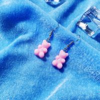 New Transparent Bear Candy Color Earrings main image 1