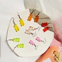 New Transparent Bear Candy Color Earrings main image 3