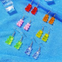 New Transparent Bear Candy Color Earrings main image 4