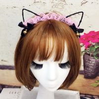 Cute Lace Cat Ears Bowknot Bell Headband main image 4