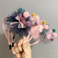 Cute Sequin Crown Colorful Ball Net Yarn Children's Headband main image 5