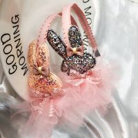 Cute Sequined Bunny Net Yarn Skirt Bow Headband main image 2