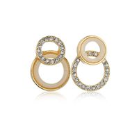 Asymmetric Geometric Diamond-studded Small Earrings main image 6