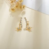 S925 Silver Needle Six-pointed Star Earrings main image 2