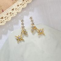 S925 Silver Needle Six-pointed Star Earrings main image 3