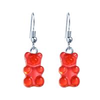 New Transparent Bear Candy Color Earrings sku image 1