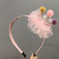 Cute Sequin Crown Colorful Ball Net Yarn Children's Headband sku image 2