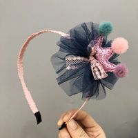 Cute Sequin Crown Colorful Ball Net Yarn Children's Headband sku image 3