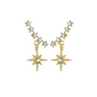 S925 Silver Needle Six-pointed Star Earrings sku image 1