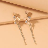 Opal Five Petals Diamond Long Earrings main image 2