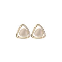 Boucles D&#39;oreilles Rétro Géométriques Triangle Opal Diamond main image 6