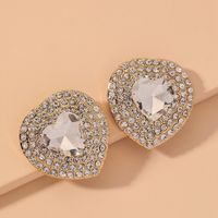 Fashion Full Diamond Big Heart Earrings main image 1